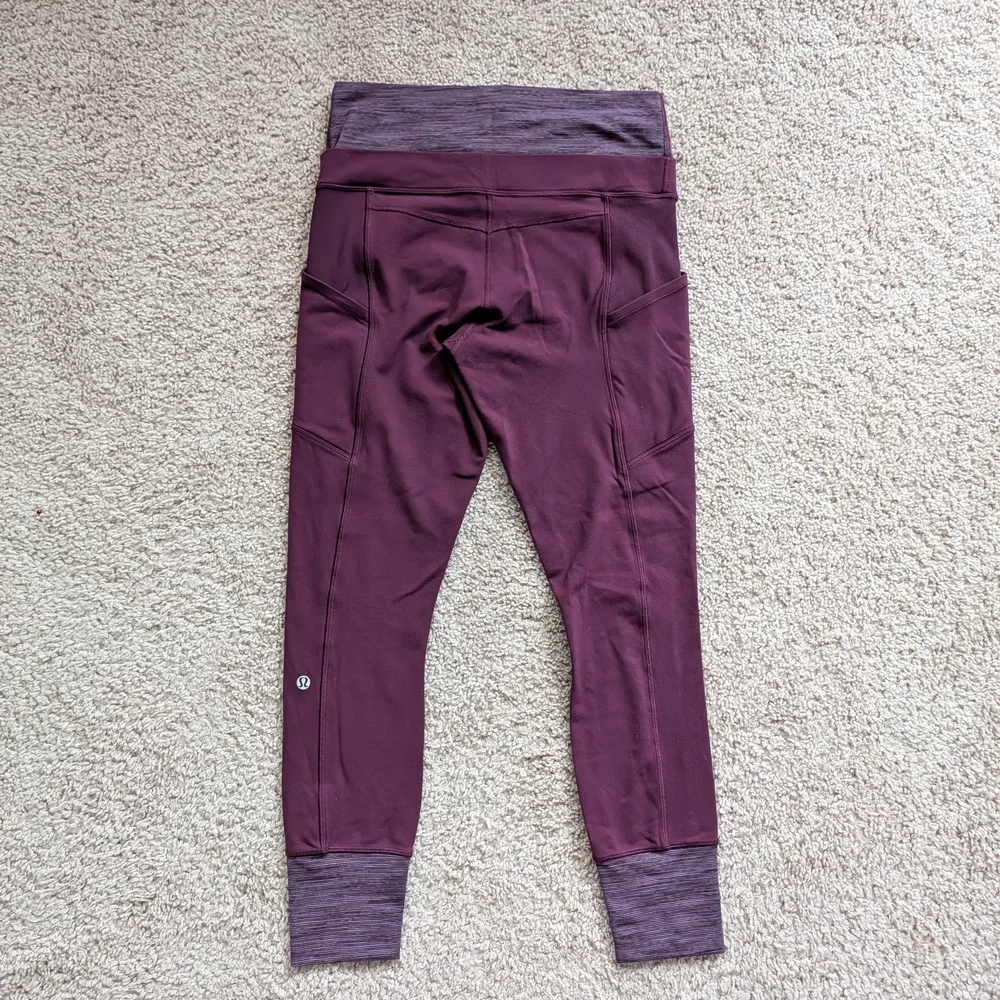 Lululemon En Route Plum Wee Are From Space September Plum Leggings Size 8/10